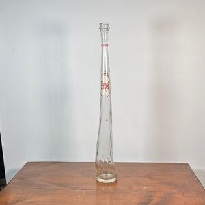 Vintage 70s Carnaval Pepsi Cola 10 OZ Clear Glass Tall Swirl Twisted Bottle